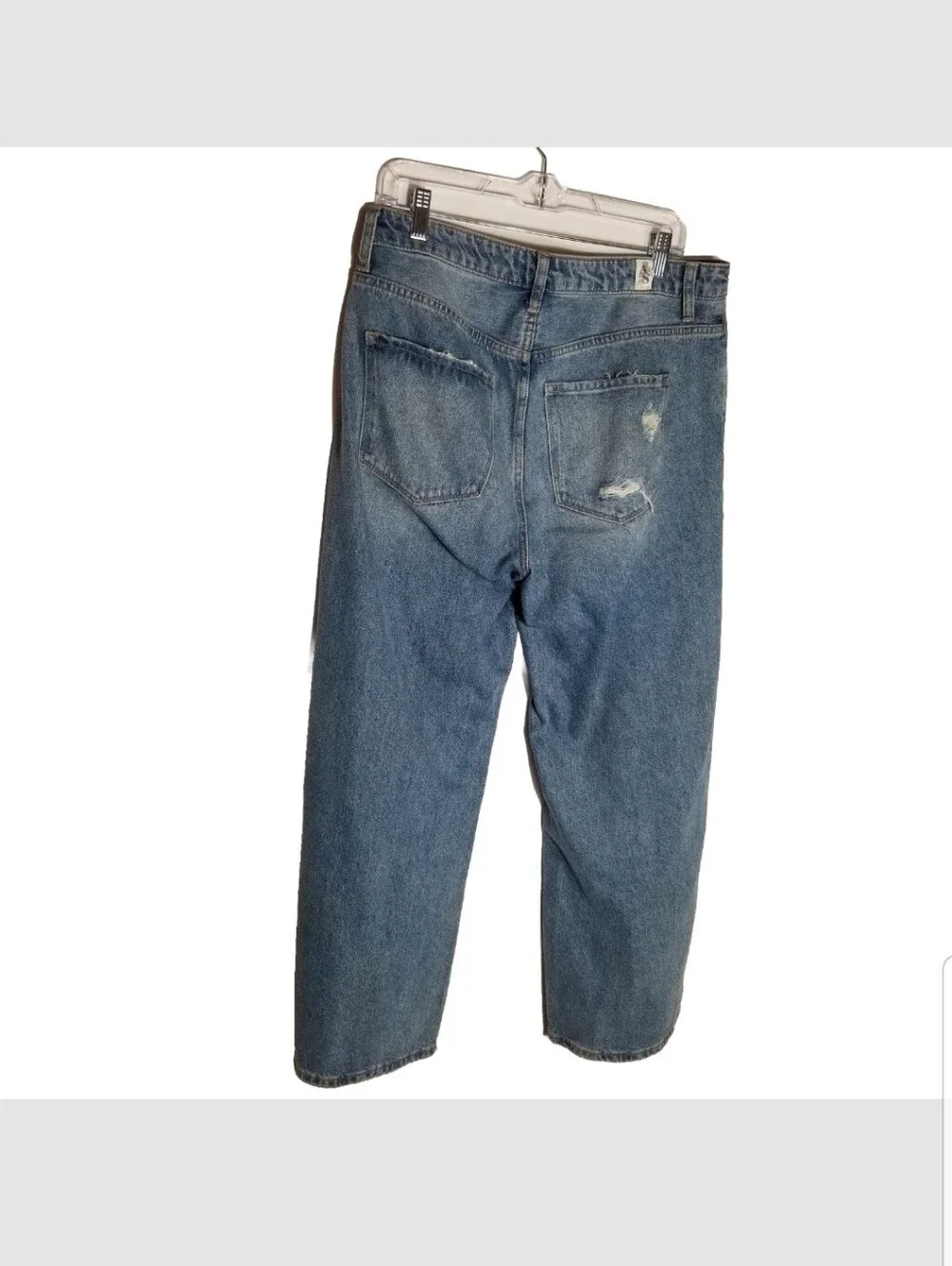 Altar'd State Wide Leg High Rise Jeans Women’s 30 Light Wash Blue Distressed